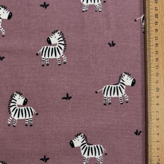 Pamutvászon FLANNEL Zebras mauve