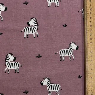Pamutvászon FLANNEL Zebras mauve