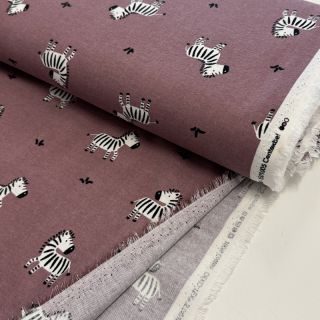 Pamutvászon FLANNEL Zebras mauve