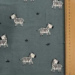 Pamutvászon FLANNEL Zebras green