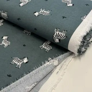 Pamutvászon FLANNEL Zebras green