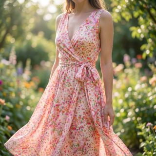 Viszkóz SATIN Dots digital print