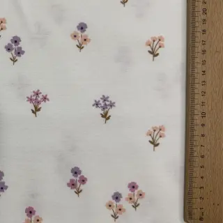 Pamutvászon FLANNEL Flowers white