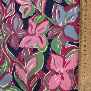 Pamutvászon VISCOSE Flowers green
