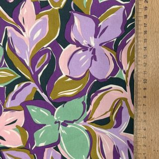 Pamutvászon VISCOSE Flowers cobalt