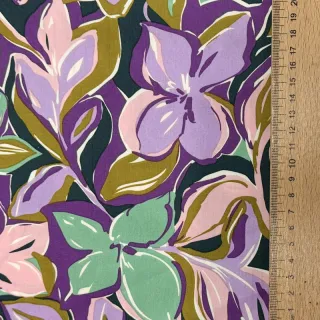 Pamutvászon VISCOSE Flowers cobalt