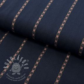 Pamutvászon JACQUARD DOBBY navy
