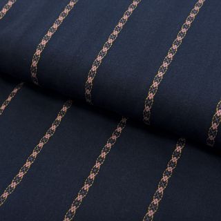 Pamutvászon JACQUARD DOBBY navy