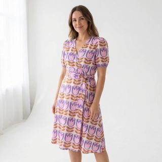 Viszkóz ECOVERO Flowers Celia white