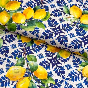Pamutvászon VISCOSE Lemons digital print