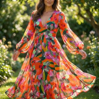 Viszkóz ECOVERO Flowers multi digital print