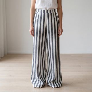 Viszkóz YARN DYED Stripes BIG navy