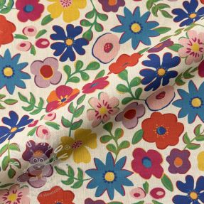 Dekorációs anyag Linenlook Flower Fiesta Field digital print