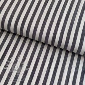 Viszkóz YARN DYED Stripes SMALL navy