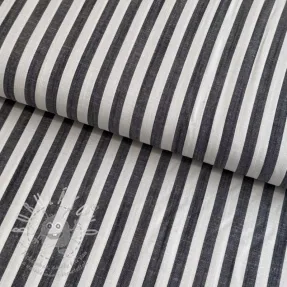 Viszkóz YARN DYED Stripes SMALL navy