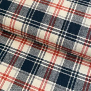 Pamutvászon YARN DYED BRUSHED Check Mia navy