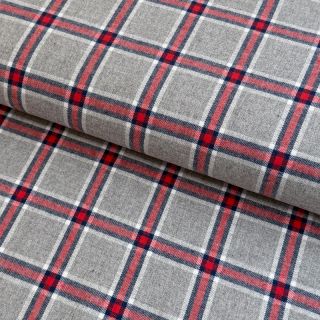 Pamutvászon YARN DYED BRUSHED Check Dara grey