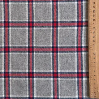 Pamutvászon YARN DYED BRUSHED Check Dara grey
