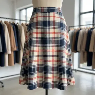 Pamutvászon YARN DYED BRUSHED Check Mia navy