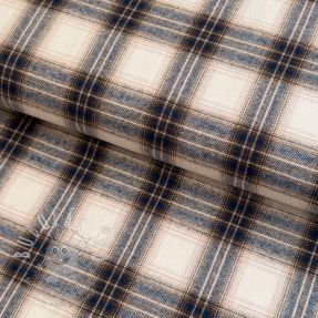 Pamutvászon YARN DYED BRUSHED Check Tim beige