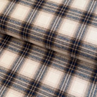 Pamutvászon YARN DYED BRUSHED Check Tim beige
