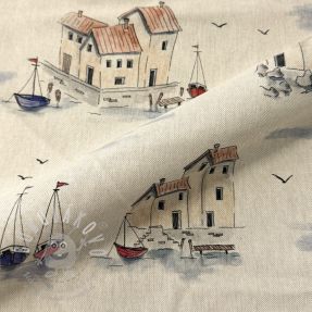 Dekorációs anyag Linenlook Seaside House View digital print