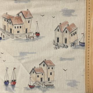 Dekorációs anyag Linenlook Seaside House View digital print