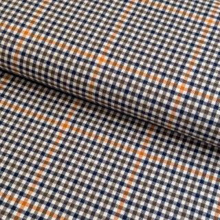 Pamutvászon YARN DYED BRUSHED Check Mike ecru