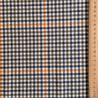 Pamutvászon YARN DYED BRUSHED Check Mike ecru