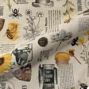 Dekorációs anyag Linenlook Bee Honey Recipe digital print