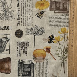 Dekorációs anyag Linenlook Bee Honey Recipe digital print