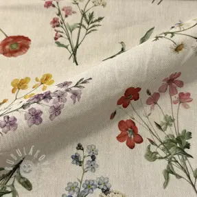 Dekorációs anyag Linenlook Delicate Floral Field digital print