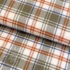 Pamutvászon YARN DYED BRUSHED Check Mia olive