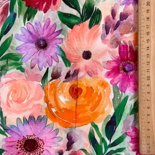 Viszkóz RADIANCE Flowers Lirie digital print