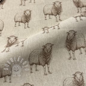Dekorációs anyag Linenlook Pen Drawing Sheep digital print