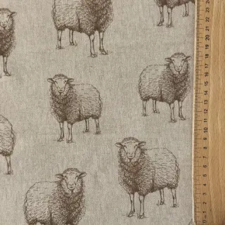 Dekorációs anyag Linenlook Pen Drawing Sheep digital print