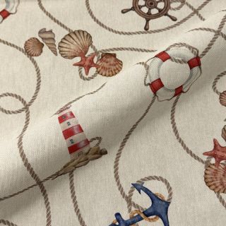 Dekorációs anyag Linenlook Maritime Rope Mix digital print