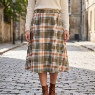 Pamutvászon YARN DYED BRUSHED Check Mia olive