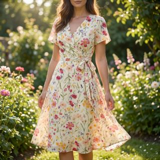 Viszkóz RADIANCE Flowers Rubie digital print