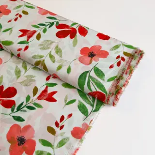 Viszkóz RADIANCE Flowers Conie red digital print
