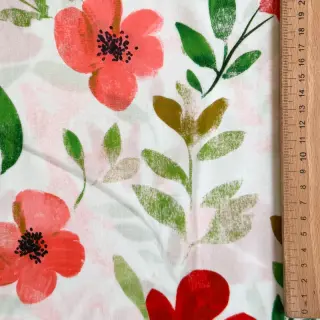 Viszkóz RADIANCE Flowers Conie red digital print