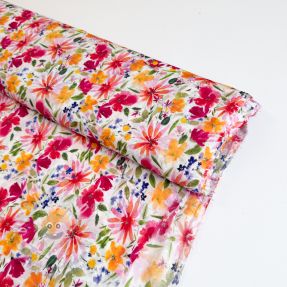 Viszkóz DOBBY Flowers digital print