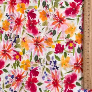 Viszkóz DOBBY Flowers digital print