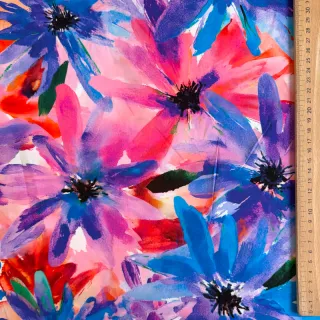 Viszkóz ECOVERO Flowers design D digital print