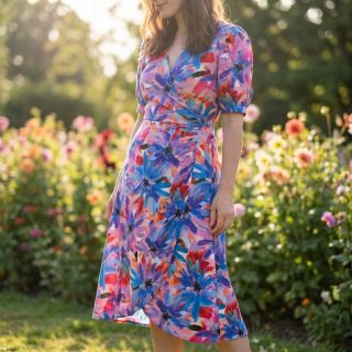 Viszkóz ECOVERO Flowers design D digital print