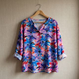 Viszkóz ECOVERO Flowers design D digital print