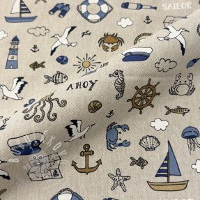 Dekorációs anyag Linenlook premium Nautical Doodle