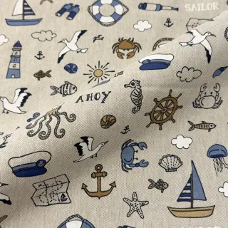 Dekorációs anyag Linenlook premium Nautical Doodle