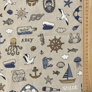 Dekorációs anyag Linenlook premium Nautical Doodle