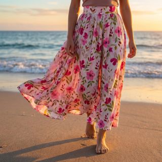 Viszkóz RADIANCE Flowers Conie pink digital print